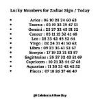 zodiac lottery numbers